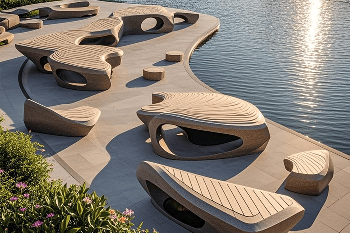 uhpc长椅_现代城市公共空间中的潮流新宠2